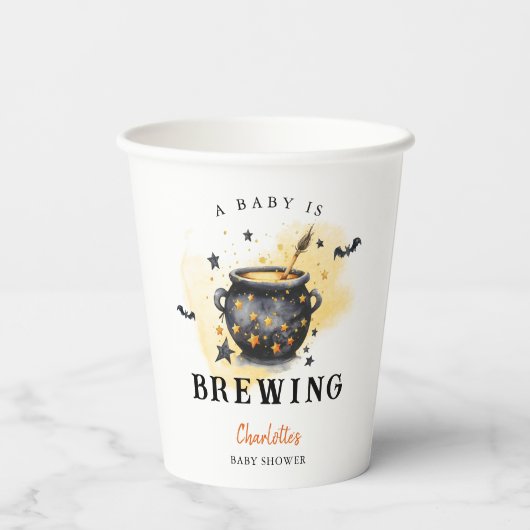 A Baby is Brewing Halloween Cauldron Baby Shower 紙コップ (裏面)