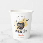 A Baby is Brewing Halloween Cauldron Baby Shower 紙コップ (正面)