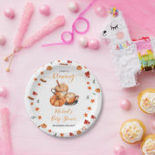 A Baby Is Brewing Pumpkin Spice Coffee Baby Shower ペーパープレート (パーティー)