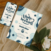 A Baby is Brewing Retro Blue Coffee Baby Shower 招待状