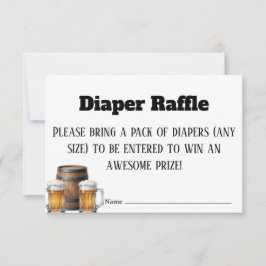 A Baby is Brewing Rustic Diaper Raffle Ticket Card サンキューカード