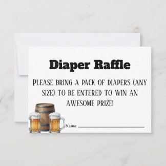 A Baby is Brewing Rustic Diaper Raffle Ticket Card サンキューカード