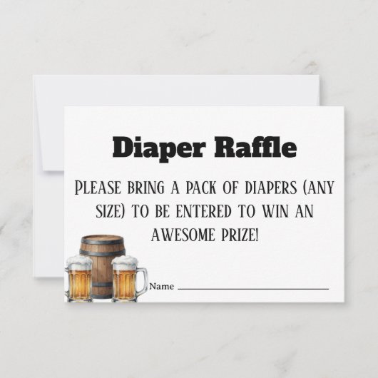A Baby is Brewing Rustic Diaper Raffle Ticket Card サンキューカード (正面)