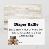 A Baby is Brewing Rustic Diaper Raffle Ticket Card サンキューカード (正面/裏面)