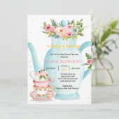 A Baby Is Brewing Tea Party Baby Shower Invitation 招待状 (スタンド正面)