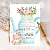 A Baby Is Brewing Tea Party Baby Shower Invitation 招待状