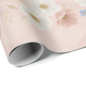 A baby is brewing Tea Party Pink Plaid Baby Shower ラッピングペーパー (ロールコーナー)