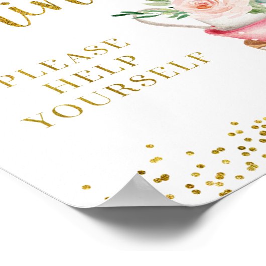 A Baby is Brewing Tea Party Take a Drinks Sign ポスター (角)