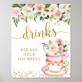 A Baby is Brewing Tea Party Take a Drinks Sign ポスター