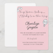 A Baby Is on the Way Baby Shower  招待状 (正面/裏面)