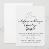 A Baby Is on the Way Baby Shower 招待状 (正面/裏面)