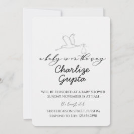 A Baby Is on the Way Baby Shower  招待状