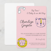 A Baby Is on the Way Baby Shower 招待状 (正面/裏面)