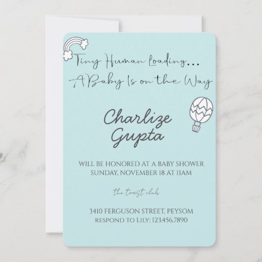 A Baby Is on the Way Baby Shower  招待状 (正面)