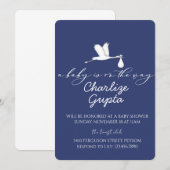 A Baby Is on the Way Baby Shower 招待状 (正面/裏面)