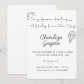 A Baby Is on the Way Baby Shower  招待状 (正面/裏面)