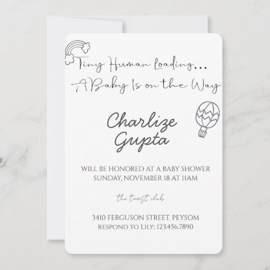 A Baby Is on the Way Baby Shower  招待状 (正面)