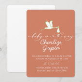 A Baby Is on the Way Baby Shower  招待状 (正面/裏面)