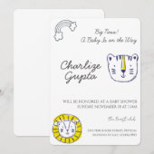 A Baby Is on the Way Baby Shower  招待状 (正面/裏面)