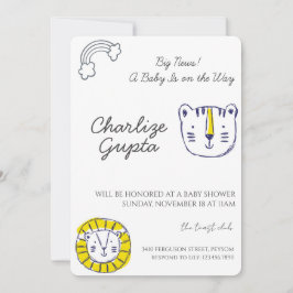 A Baby Is on the Way Baby Shower  招待状