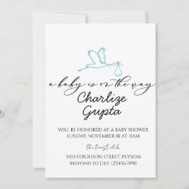 A Baby Is on the Way Baby Shower  招待状