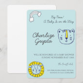 A Baby Is on the Way Baby Shower  招待状 (正面/裏面)