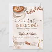 a baby prepares a baby shower invitation 招待状 (正面)