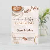 a baby prepares a baby shower invitation 招待状 (スタンド正面)