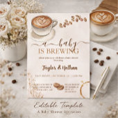 a baby prepares a baby shower invitation 招待状