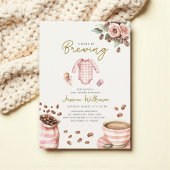 a babys brewing pink baby shower 招待状