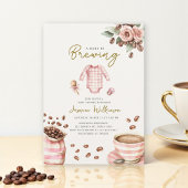 a babys brewing pink baby shower 招待状