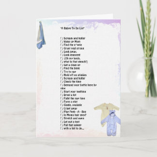 "A Babys To Do List"グリーティングカード カード