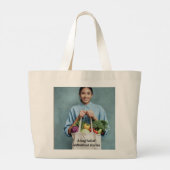 A Bag Full of Unfinished Stories – Literary Canvas ラージトートバッグ (裏面)