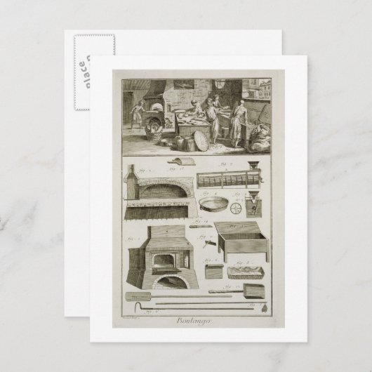 A bakery and baking equipment, from the 'Encyclope ポストカード (正面/裏面)