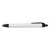 A ballpoint pen with a white, textured barrel  黒ボールペン (トップ)