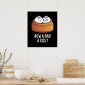 A-bao AキスおもしろいDIMSUM PUN DARK ポスター (キッチン)