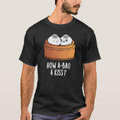 A-bao AキスおもしろいDIMSUM PUN DARK Tシャツ (正面)
