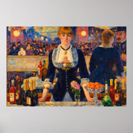 A Bar at the Folies-Bergere by Edouard Manet ポスター