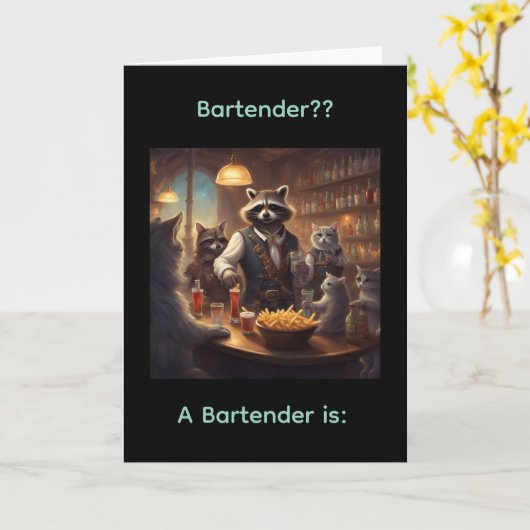 A Bartender is ?? Birthday card カード (黄色い花)