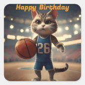 「A Basketball with a Side of Cetude」誕生日 スクエアシール (正面)