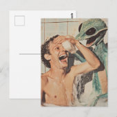 A Bathing Shock Alien Shows Up While in Bathtub ポストカード (正面/裏面)