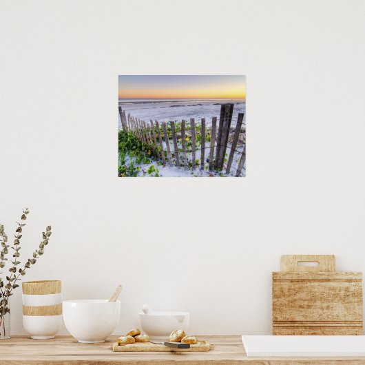 A Beach Fence at Sunset ポスター (キッチン)