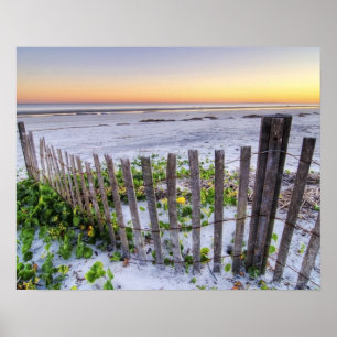 A Beach Fence at Sunset ポスター