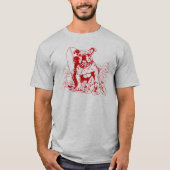 A beach loving red bulldog catching some waves tシャツ (正面)