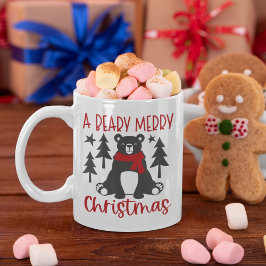 A Beardy Merry Christmas Cute Bear コーヒーマグカップ