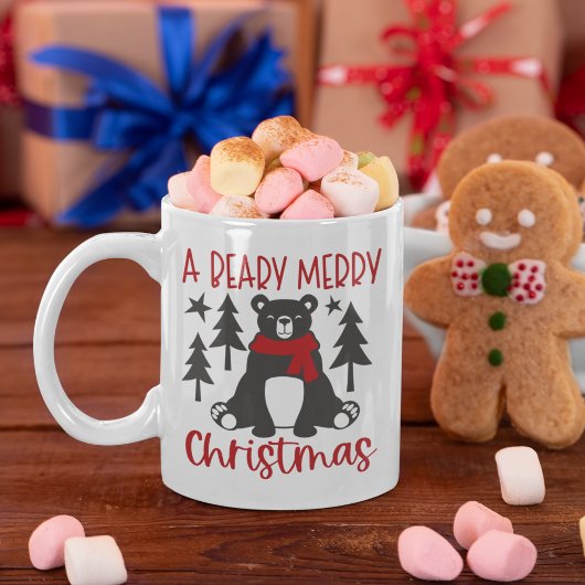 A Beardy Merry Christmas Cute Bear コーヒーマグカップ