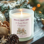 A Beary Merry Christmas | Modern Candle Labels スクエアシール