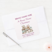 A Beary Merry Christmas | Modern Candle Labels スクエアシール (封筒)