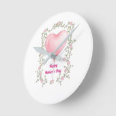 A beautiful andclock for Mother's Day- Pastel pink ラウンド壁時計 (傾斜)