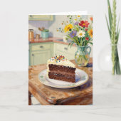 A Beautiful Birthday with Pretty Flowers and Cake カード (正面)